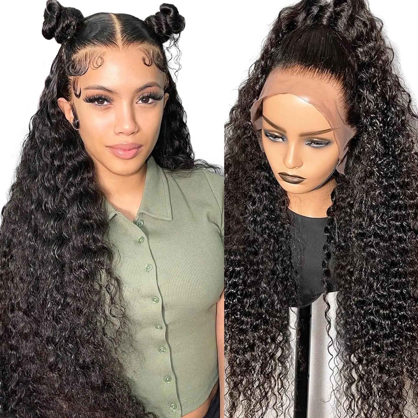 Alionly 13x6 Lace Front Wigs Human Hair 200 Density,Water Wave Wet and Wavy HD Lace Front Wigs Human Hair For Black Women,Glueless Wigs Human Hair Pre Plucked With Baby Hair