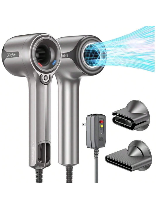 YONGSTYLE Ionic Hair Dryer, Fast-Drying with Brushless DC Motor,Salon Negative Ions Blow Dryer,No Heat Damage,UL Approved and ALCI Safety Plug,Cold Button Light & Low Noise 2 Magnetic Nozzles