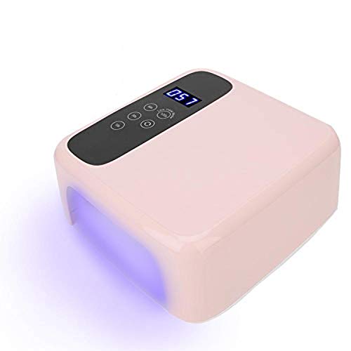 UV LED Nail Lamp 72W with Adjustable LED Screen, Rechargeable Intelligent Induction Nail Dryer Curing Lamp with Intelligent Rotation Screen for Gel Nail Toe Curing, Automatic Sensor, LCD Display