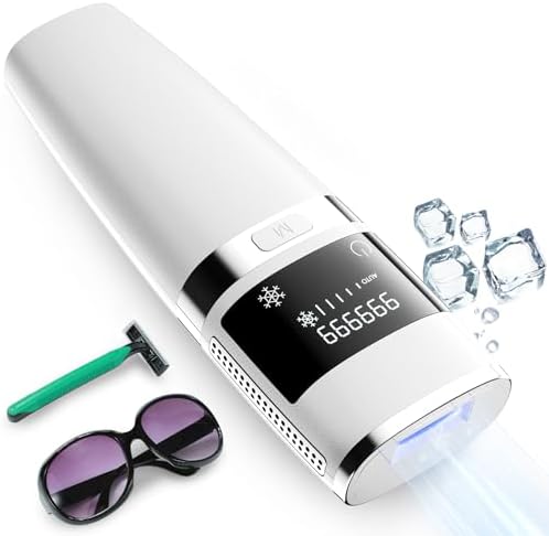 UBALANCE IPL Laser Hair Removal Device-Painless IPL Hair Remover for Women and Men, Permanent Results, 990000 Flashes,Cooling System, 5 Energy Levels for Facial Legs Arms Bikini Line-White