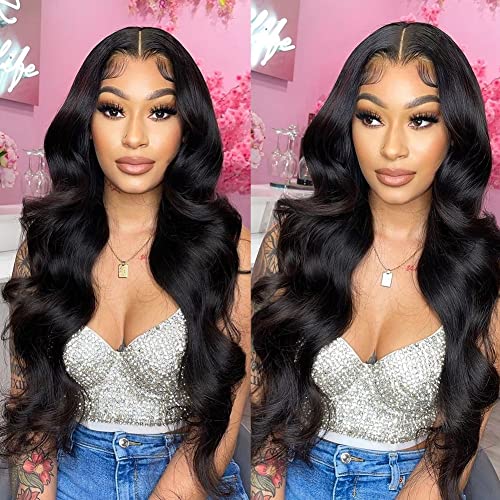Aopusi Human Hair Bundles with Closure (16 18 20+14，Free Part)100% Brazilian Human Hair Body Wave Bundles with Lace Closure Virgin Hair 3 Bundles with Closure Body Wave Weave
