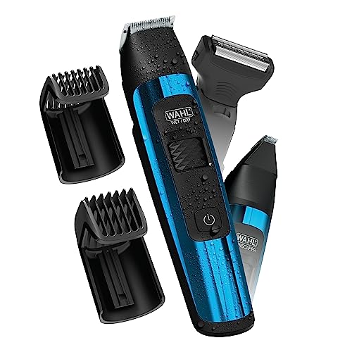 Wahl MANSCAPER Rechargeable Deluxe Hair Trimmer and Shaver for Total Body Grooming and Your Hair Down There with Safe-Touch Detachable Stainless Steel Precision Blades - Model 5708