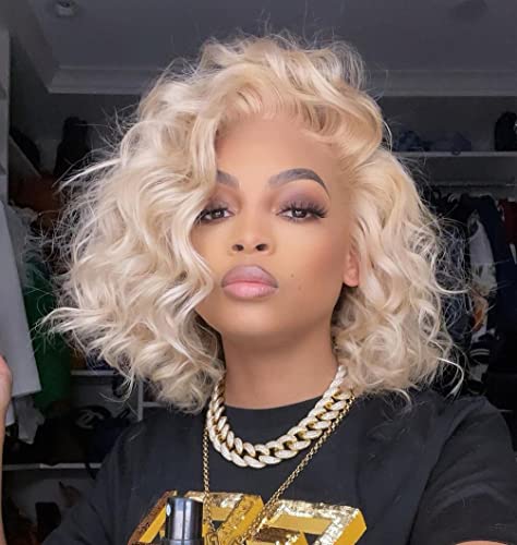 613 Hair Bundles with Closure Body Wave Human Hair 613 Honey Blonde Bundles with Lace Closure Brazilian Virgin Body Wave Human Hair 3 Bundles with 4×4 Lace Closure 150% Density Free Part (12 14 16+10)