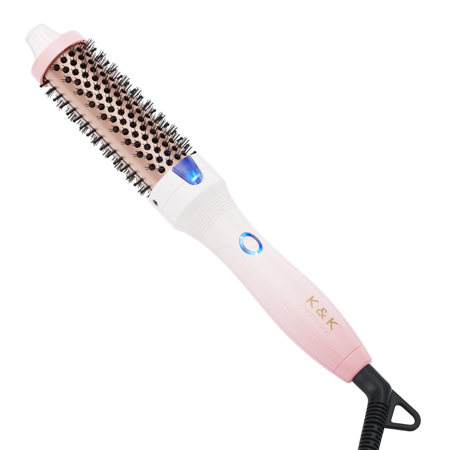K&K 1.25 Inch Curling Iron Brush Ceramic Tourmaline Ionic Hair Curler Hot Brush Create Loose & Volume Curls Ceramic Tourmaline Ionic Curling Wands Heated Styler Brush for Long Hair Dual Voltage