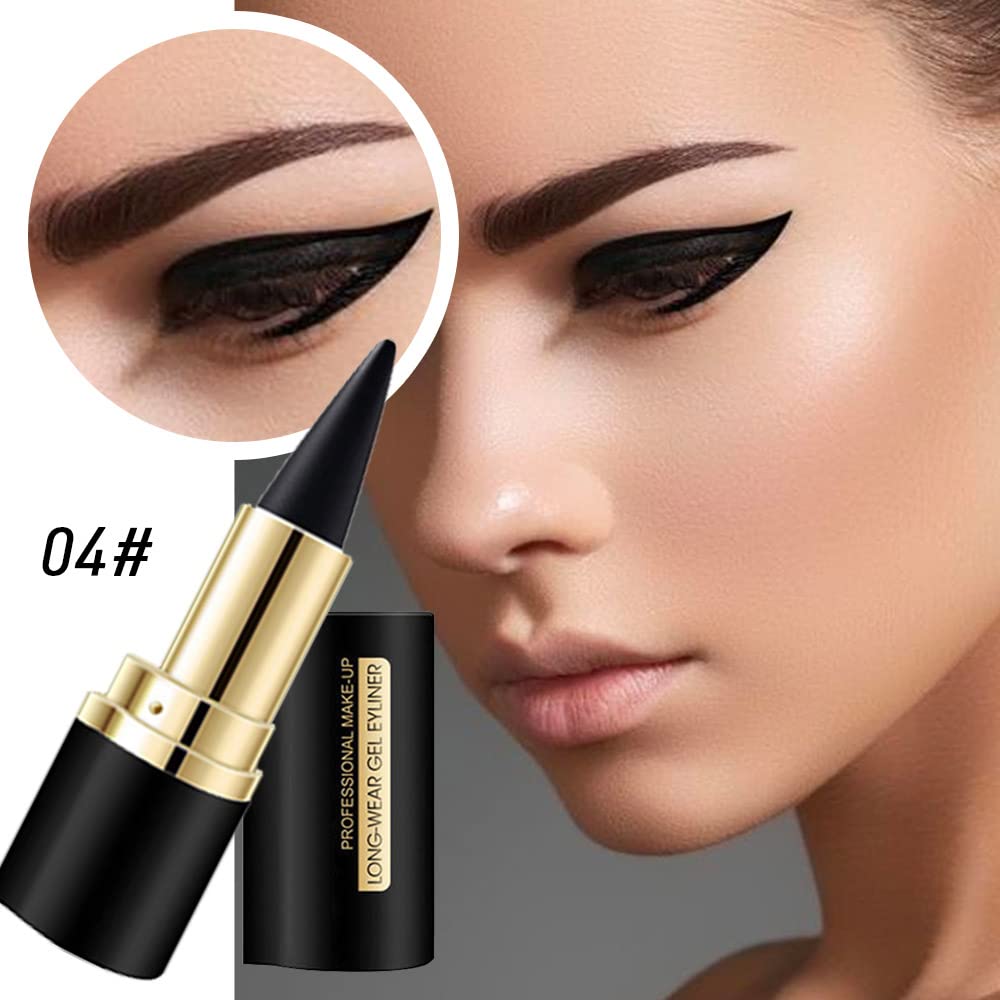 2Pcs Black Gel Eyeliner Pencils Set,Waterproof Eye Liner Pen,Cat Face Makeup Stencil,Cat Eye Black Smokey Eyeshadow Palette Stick,Gothic Halloween Makeup,delineador de ojos contra el agua