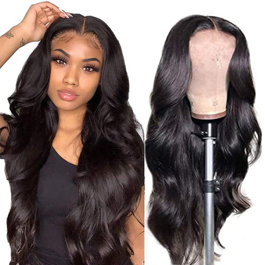 ANNELBEL 13x6 HD Lace Front Wigs Human Hair Pre Plucked Bleached Knots 180% Density Glueless Frontal Wigs Human Hair Body Wave Lace Front WIgs for Black Women Natural Hairline with Baby Hair 22 Inch