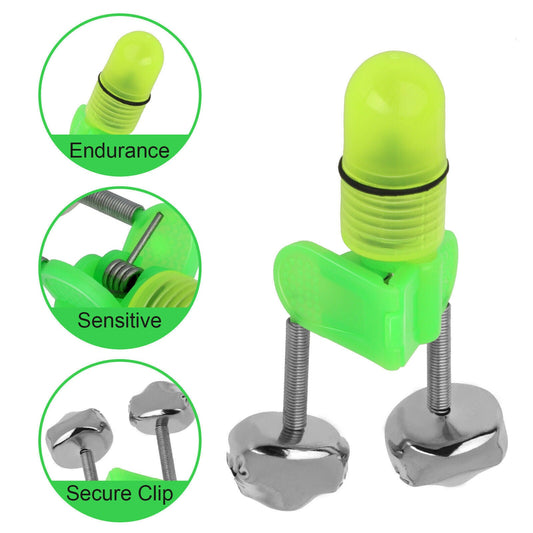 10PCS Fish Rod Bell Plastic Fishing Bells Clip Fishing Rod Alarm Dual Alert Bell - Blue Force Sports