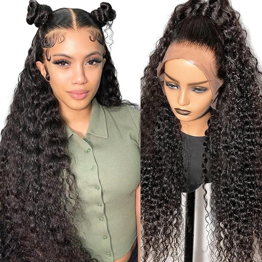 Alionly 13x6 Lace Front Wigs Human Hair 200 Density,Water Wave Wet and Wavy HD Lace Front Wigs Human Hair For Black Women,Glueless Wigs Human Hair Pre Plucked With Baby Hair