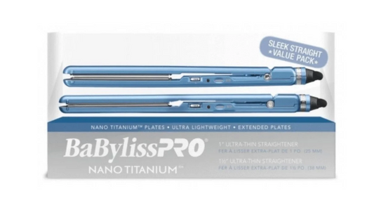 BabylissPro Nano Titanium Combo 1" & 1?" Ultra Thin Flat Irons 2020[**]