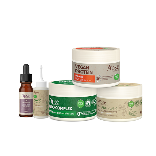 Apse Cosmetics - Hair Transition Kit - Growth Tonic, Grape Oil, and Hair Care Schedule (5 ITEMS)